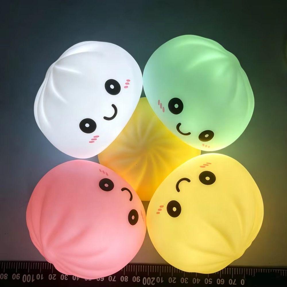 Luminous Dumpling Squishes Food Ornament Glowing Dumplings LED Bun Night Light Kids & Adult