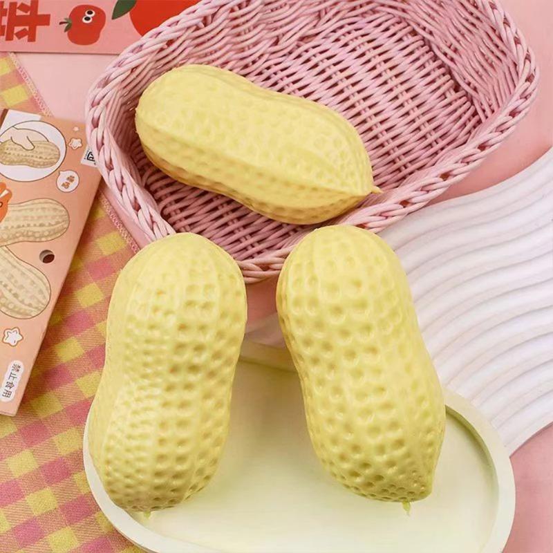 11CM Peanut Stress Ball Crunchy Squeeze Ball Squishy Toy Buttery-Soft Feel Fidget Toy ASMR Sensory Anti Stress Toys Slow Rebound
