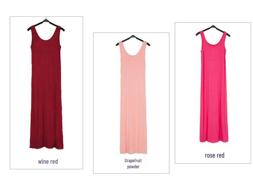 Women's Plus Size Spaghetti Strap Loose Modal Long Beach Dress