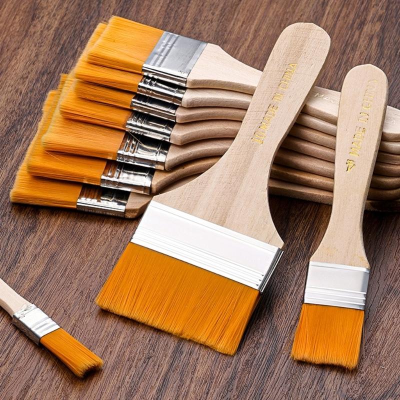 Pack of 10 Small Paint Brushes with Soft Bristles Wood Handle Include 1 Pair Gloves for Edges Painting Wall and Cabinets