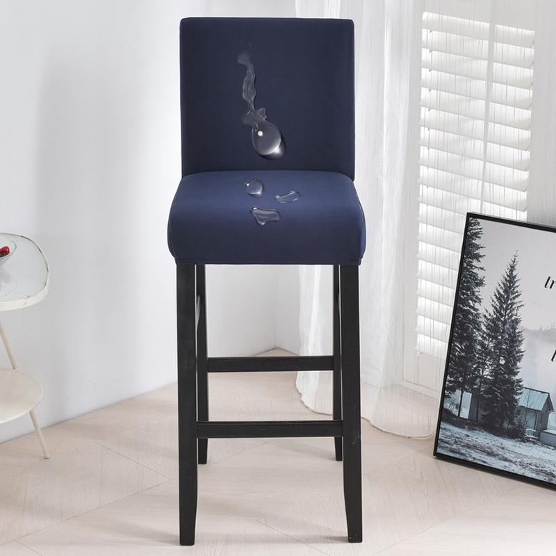Waterproof Short Back Bar Chair Cover Solid color Stretch Swivel Chair Cover Stretch Small Size Bar Stool Seat Covers for Hotel Banquet Dinin