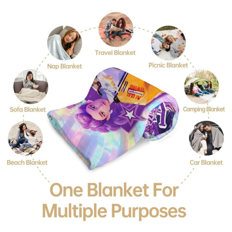 K Pop Demon Hunters Huntrix Blanket Hot Anime Flannel Throw Anime Fan Gift for Travel Camping Sofa Bed Cover Living Room Decor
