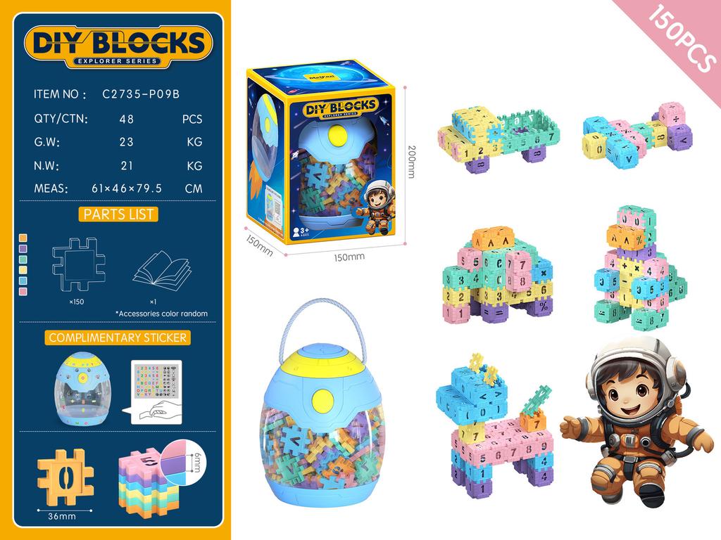 Makaron Çeşitliliği Granüler Yapı Blokları Uzay Kapsülü Hediye Kutusu Kız Çocuk Montajlı Yapı Blokları Eğitici Oyuncaklar
