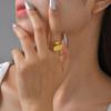 Women's Chunky Oval Opening Ring,Unique Stainless Steel Punk Rings,Trendy Jewelry Gift To Girls