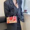 Painted Bag 2025 New Women's Bag Niche Design Messenger Bag Chain Bag Portable Pearl Box Bag