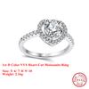 Effie Queen Genuine 925 Silver 1ct Heart-Cut Moissanite Diamond Ring Romantic Jewelry for Women Wedding Valentine's Gift MOR14