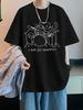 Rock Drummer Cat Sketch T Shirt I Am So Happy Funny Cat Graphic Tee Unisex Unisex Unisex Casual Cotton Streetwear Short Sleeve Tops