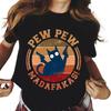 Pew Madafakas Graphic Print Cute Black Cats T Shirt Men Women Fashion Casual Crew Neck Short Sleeve Plus Size Unisex T Shirt