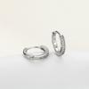 14K Gold Single Row Diamond Earrings for Women with Circle Ear Clips and Buckles - Light Luxury, High-End Design