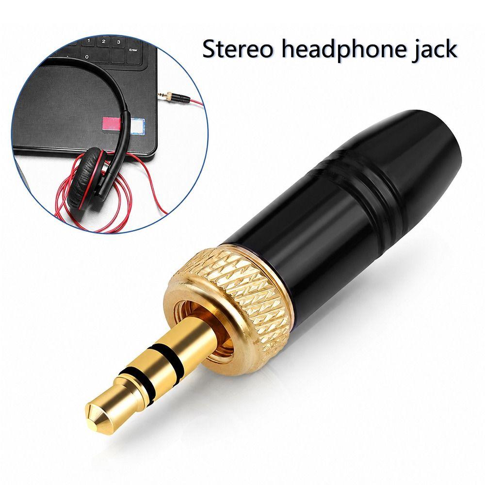 1Pcs Gold-Plated Contact 3.5mm Audio Male Plug Stereo Headphone Jack Plug For Sennheiser Mic