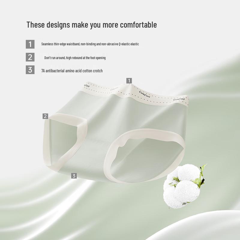 Urban Beauty Women's Seamless Pure Cotton Antibacterial Briefs