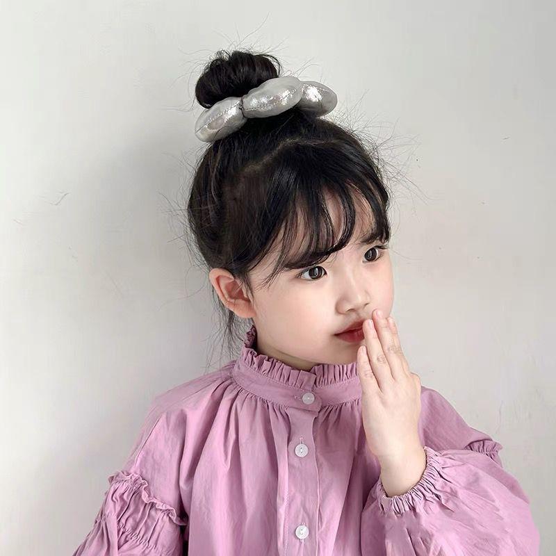 2026 New Year Girls' Sweet Padded Flower Hair Ties: Ideal for Bun Hairstyles,Parent-Child Matching,Elegant&Cute Hair Accessories