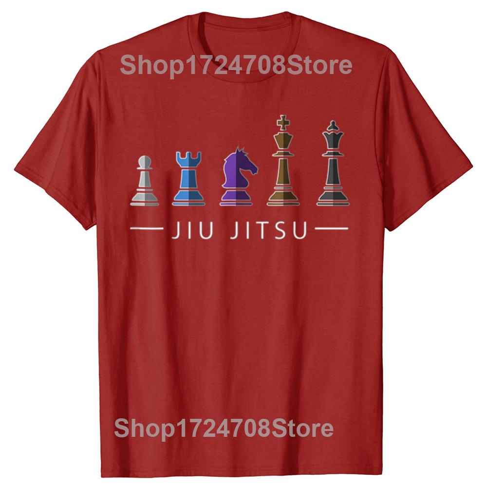 Funny BJJ Brazilian Jiu Jitsu Chess Belt Fighter T-shirts Men Women's Fashion Casual Tshirt 100% Cotton Loose Oversized T Shirt