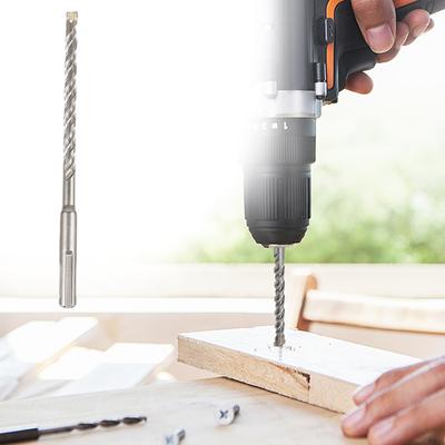 Carbide-Tipped Plus Hammer Drill Bit Set Rotary Concrete Drill Bit Kit Suitable for Concrete Brick Cement Walls Stone