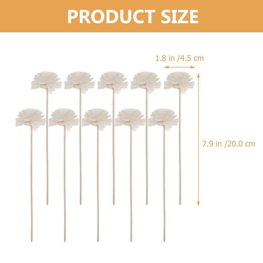 

10Pcs Rattan Reed Diffuser Sticks Flower Top Replacement Refill Decorative Aroma Sticks for Essential Oil Diffuser
