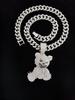 New Arrived Hip Hop Bear Shape Pendant Necklace Men Women Chain Iced Out Bling Bling Necklaces HipHop Jewelry Fashion Gift