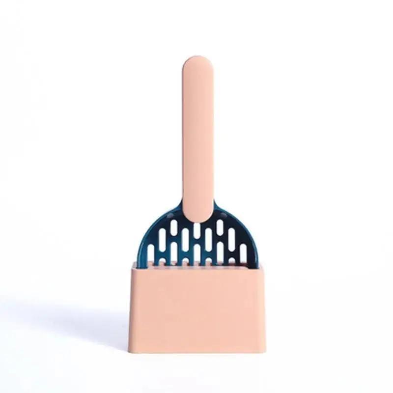 1 Pcs Cat Litter Stool Sand Spoon Sieve Shovel Bracket Set With Storage Box Pet Kitten Portable Cleaning Tool Kit