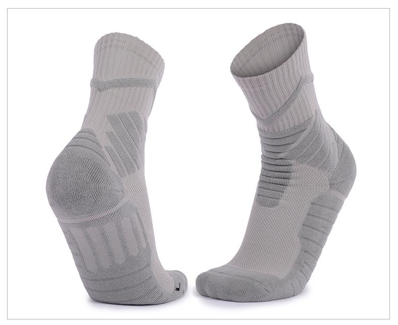 

Мужские спортивные носки до середины икры, устойчивые к запаху, противоскользящие, с влагопоглощением и утолщенной махровой подошвой, антибактериальные 3A для баскетбола. One Size [39-44]