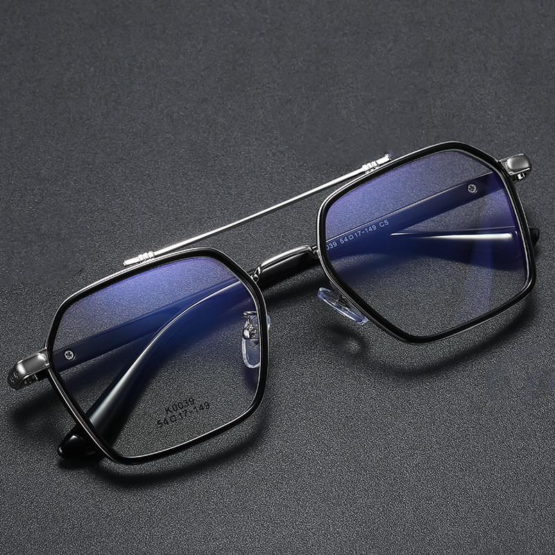 Iron Men Same Style Ultralight Anti-Blue Light Titanium Prescription Square Myopia Full Frames Eyeglasses Male Optical Glasses