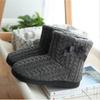 Women Knit Bootie Slipper Winter Warm Slippers Plush Lined Anti-slip 25-26