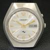USED MENS ORIENT AUTOMATIC 46941 JAPAN DAY&DATE SILVER DIAL WATCH A432211-2 R110-a432211