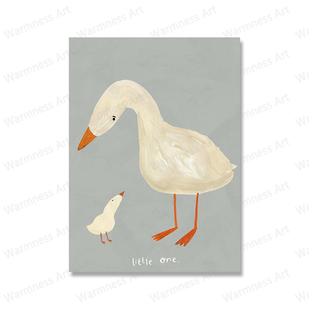 Cute Rabbit Bird Geese Leopard Mouse Nursery Wall Art Canvas Painting Nordic Poster And Print Wall Pictures Baby Kids Room Decor