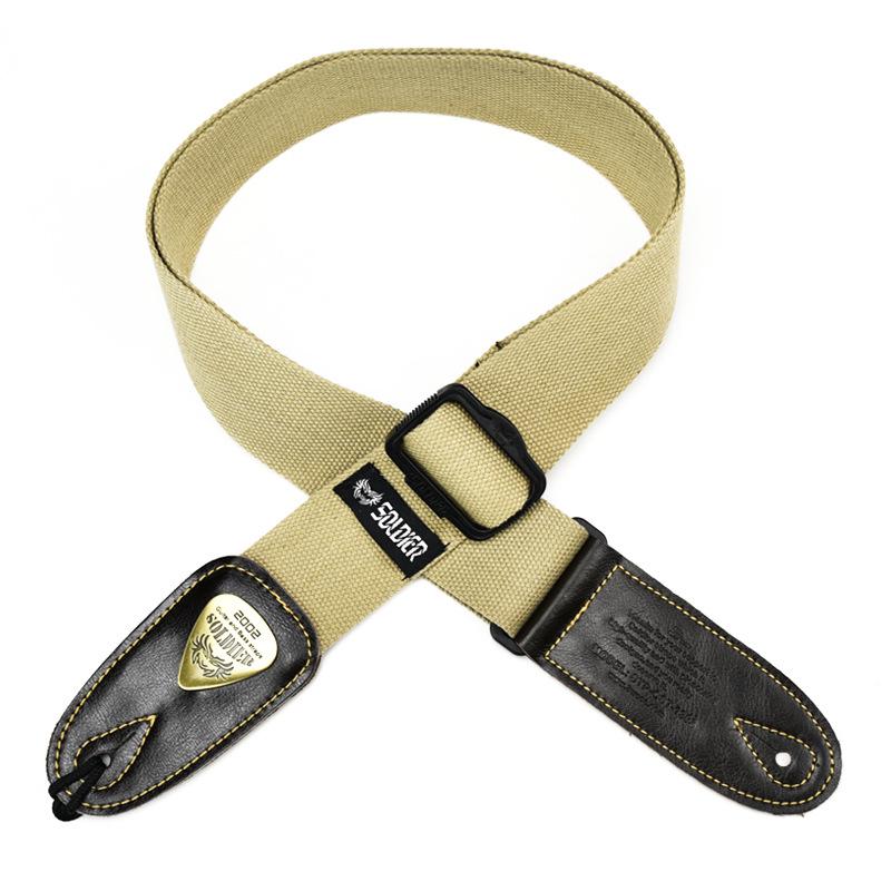 Unisex Soldier Canvas Guitar Strap for Acoustic, Bass, and Electric Guitars