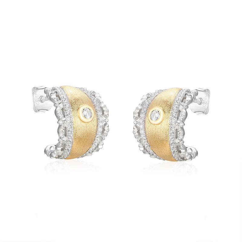 Vintage Lace Design S925 Sterling Silver Earrings Light Luxury Premium Medieval Earrings 925 silver