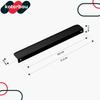 Uchwyt Meblowy Krawędziowy Nowoczesny Aluminium Czarny Mat 212 Mm 4 Sztuk