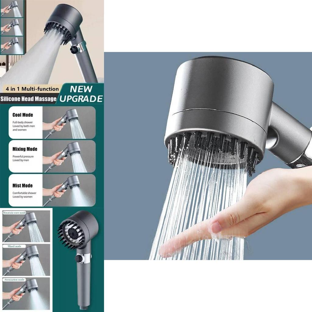Modern Abs Handheld Shower Head Combo With Multiple Spray Functions And Mount
