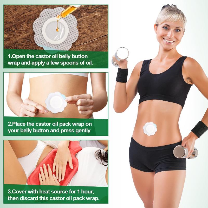 50Pcs/Set Replacement Disposable Castor Oil Pack Self-Adhesive Adhesive Navel Stickers Seepage Resistant Belly Button Protectors