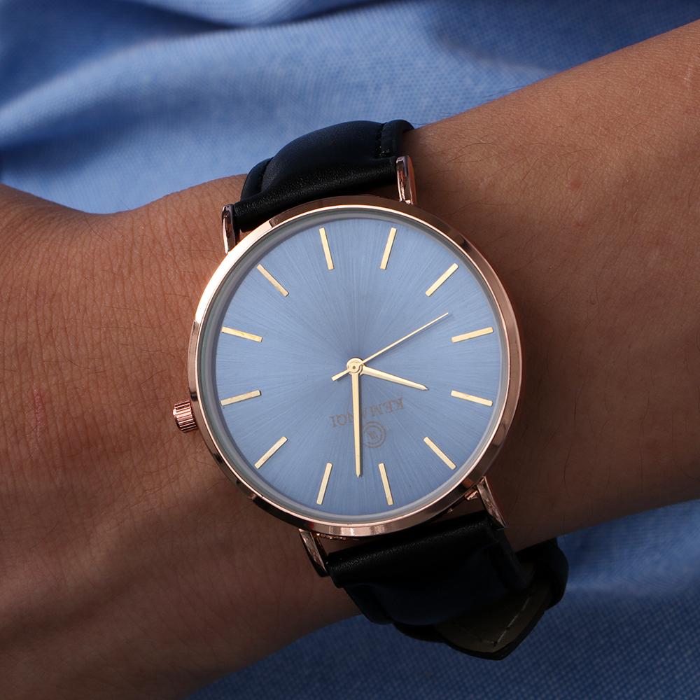 New Fashion Business Simple Men Watch Genuine Leather Strap Quartz Wrist Watch 6.5mm Ultra Thin