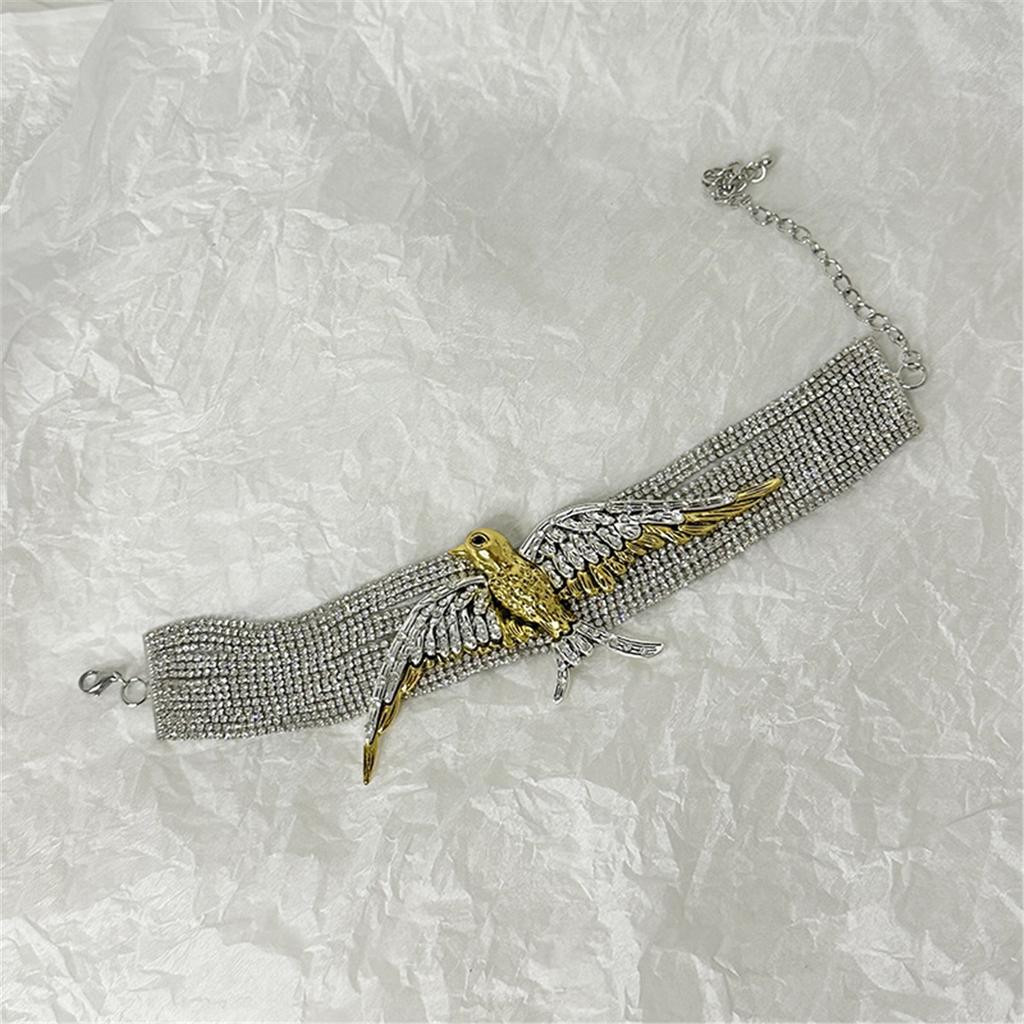 Tooxika Exaggerated Fashionable High Sense Of Multi-layer Full Diamond Chain Birds Swallow Necklace Retro Temperament Collarbone Chain