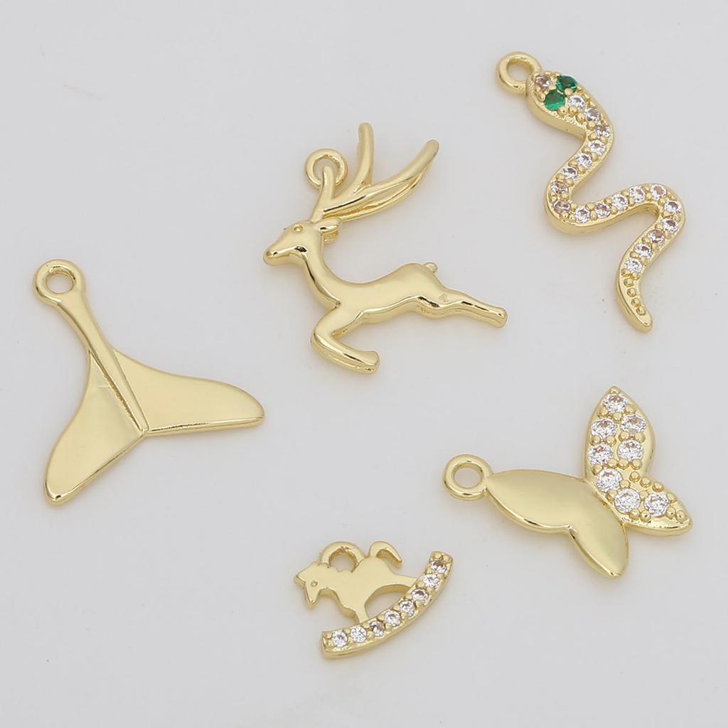 1 Stück Kupferlegierung Tieranhänger Kreatives Design Zubehör für Schmuckherstellung DIY Halskette Armband Ohrring