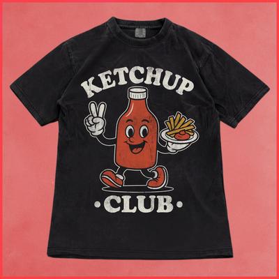 Comfort Colors Ketchup Club T-Shirt: Retro Foodie Grafik-T-Shirt, Essensgeschenk