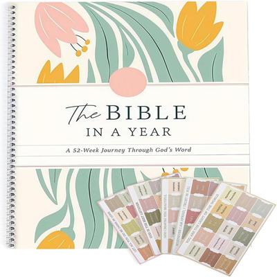 La Bible en un an: Un guide d'étude biblique de 52 semaines pour femmes, Un journal d'étude biblique à spirale, Une belle année dans la Bible((Taille A4) 1 pc)