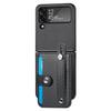 Cards Holder Wallet Wristband Case For Samsung Galaxy Z Flip 7 7FE 6 5 4 Flip6 5G Kickstand Carbon Fiber Shockproof Bag Cover