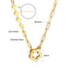 Love pendant collarbone chain personalized trend OT buckle necklace stainless steel plated 18K gold jewelry women