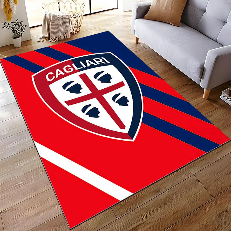 Cagliari Logo Red Blue Carpet suitable as a non-slip mat for the living room or bedroom sofa