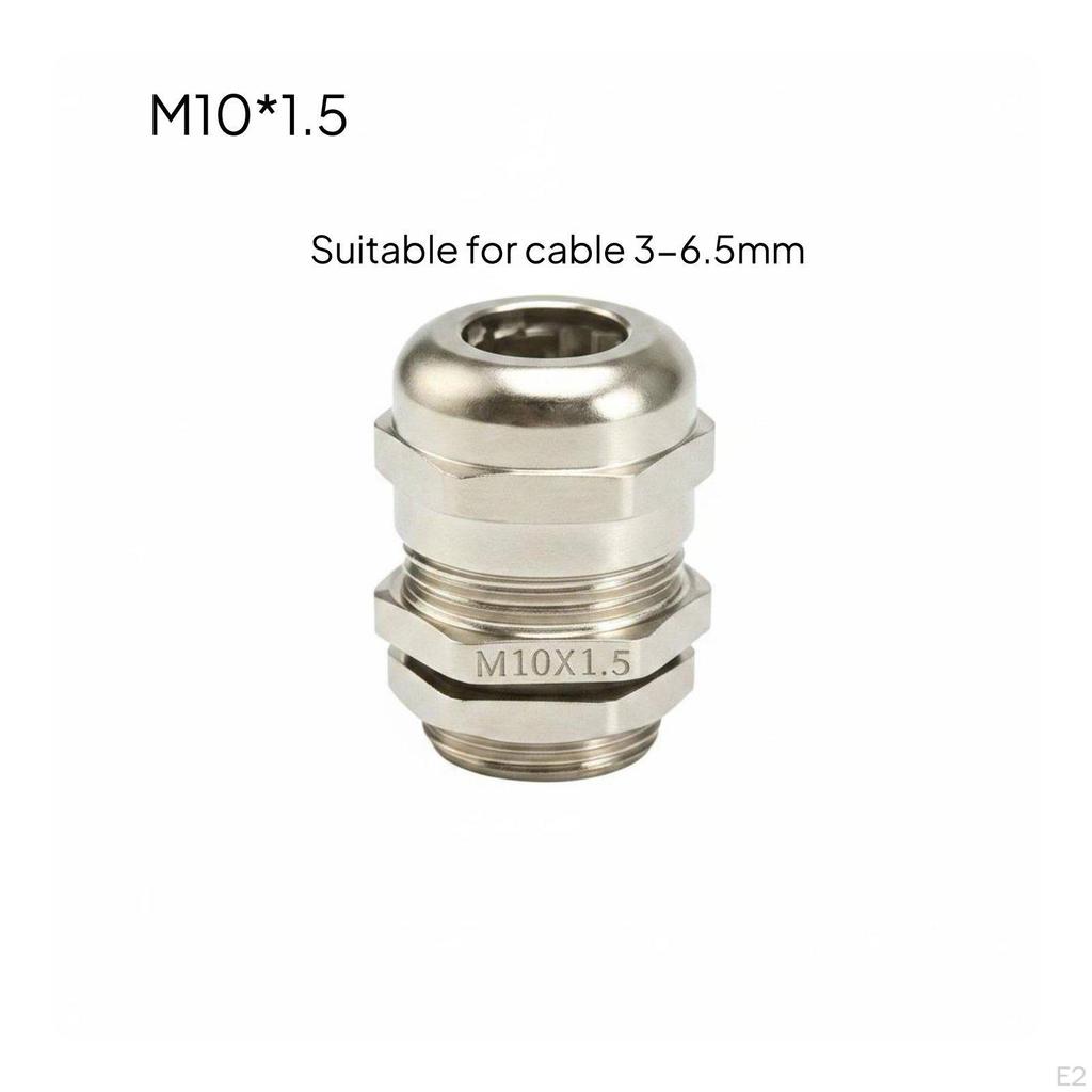 Brass Cord Grip Stainless Steel Strain Relief Wire Seal Fitting for Workbench, Machine