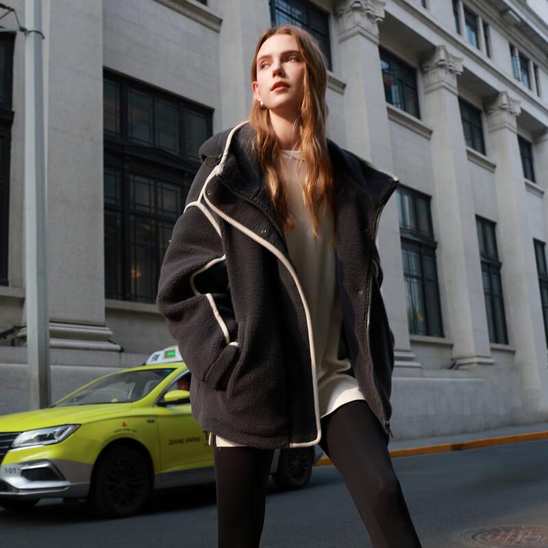 

Sancai 2025 Зимняя куртка с капюшоном, цветной блок, 90% пух белой утки XL