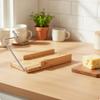 Stainless Steel Cheese Slicer with Wire Wood Finish, Grooved Cutting Area, for Kitchen