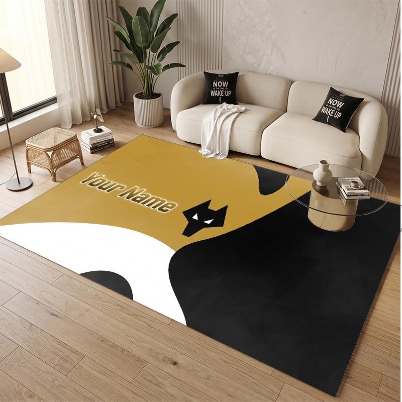 Personalized Crystal Velvet Carpet Wolverhampton Wanderers Football Pattern Non Slip Floor Rug