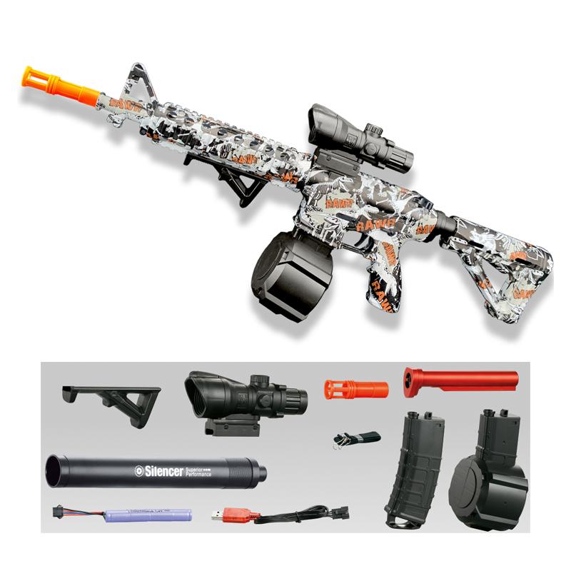 

Игрушечный пистолет M416 Электрический бластер для стрельбы на улице Спортивная стрельба Гелевые пули Летние водяные шарики Игрушки для интерактивной игры родителя и ребенка