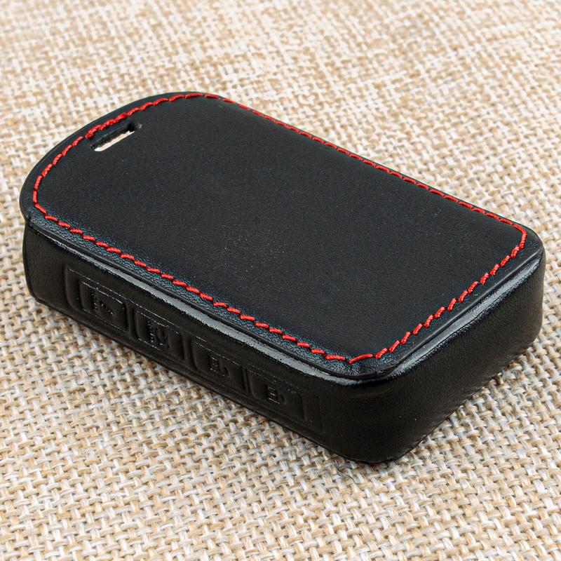 Black PU Leather 4 Buttons Key Fob Cover Case Holder Chain Fit for Mazda 3 6 CX4 CX5 CX8 CX9 CX-30