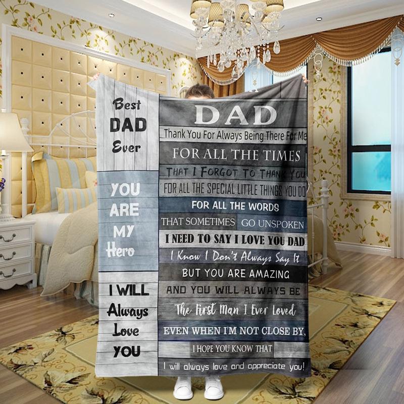 Love and Family Wishes digital-printed polyester Bedroom velvet flannel soft sofa cover blanket Fleece soft sofa cover blankets