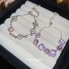 Justerbart Armband med Strasskristallblomma - Elegant, Exklusiv Ljus Lyx Smycke