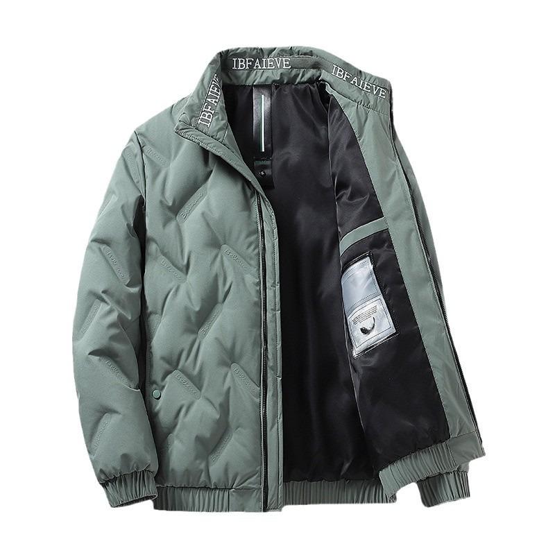 Herren Daunenjacke Winter Freizeit Stehkragen Verdickt Warm Winterkleidung Große Größe Weiße Entendaunenjacke Herren