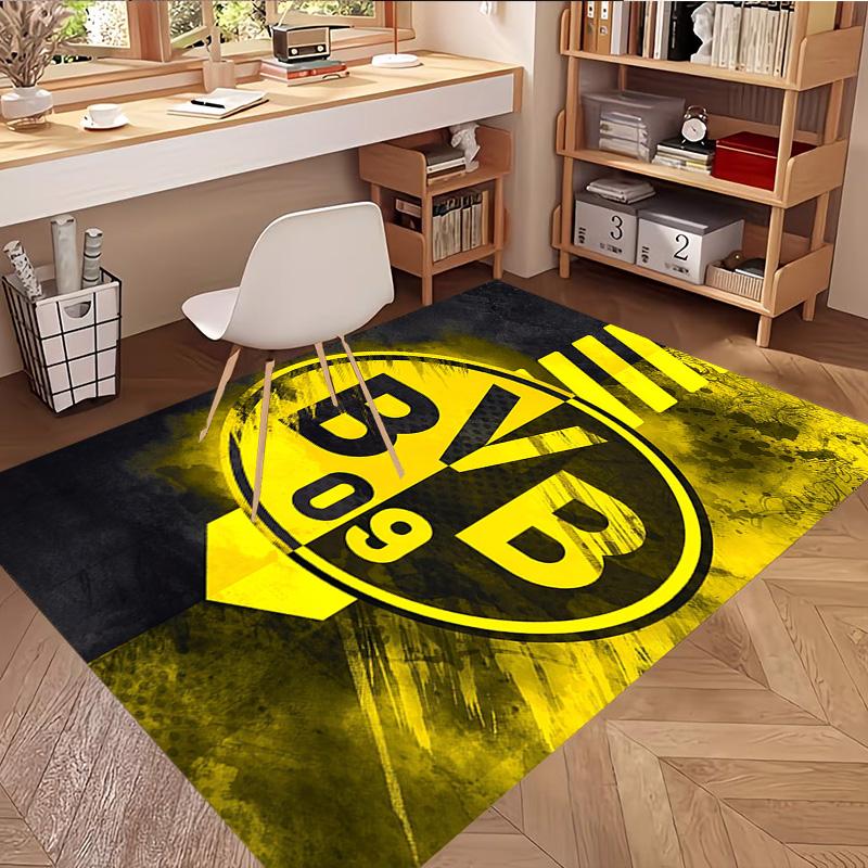 Borussia Dortmund Print Rug, Washable Floor Carpet, For Entryway Dorm Laundry Room Office Study, Home Decor Birthday Christmas Gift