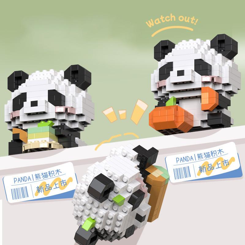 Panda Blind Box Building Blocks, Micro Granular Chinese National Treasure DIY Model Creative Educational Gift for Children